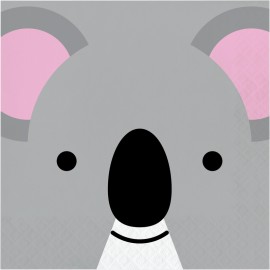 16 guardanapos de Koala Faces de animais 33 cm