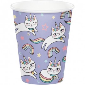 8 Copos unicórnios de gatito 266 ml