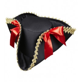 Tricorn pirata com gravatas vermelhas