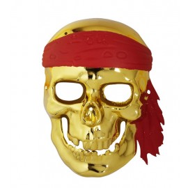 Máscara de crânio de pirata de prata