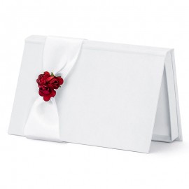 Envelopes para Casamentos Brancos com Flores Vermelhas