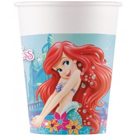 8 Copos de La Sirenita Ariel 200 ml