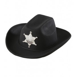 Chapéu de xerife de feltro preto