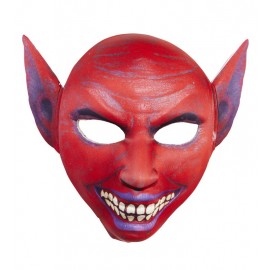 Máscara de diabo no tecido de meio rosto