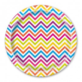 8 Pratos Redondos Chevron 23 cm