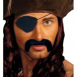 Conjunto de bigode de pirata e patch ocular