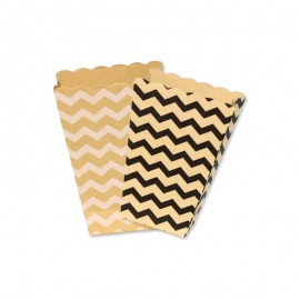 4 Caixas Kraft para Palomitas Chevron