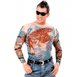 Tigre e dragão tatuagem t -shirt