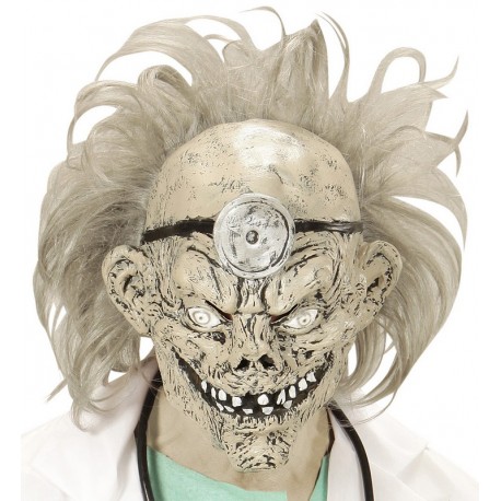 3/4 máscara com a peruca do Dr. Zombie