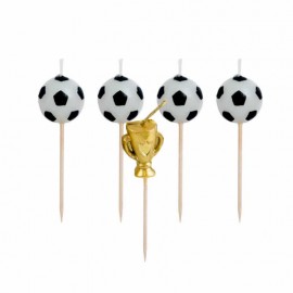 6 Velas de Fútbol com Copa