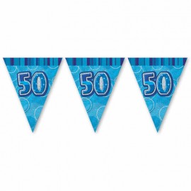 Bandeirola 50 Anos Azul Glitz