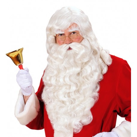 Papá Noel Wig com barba, bigode e sobrancelhas