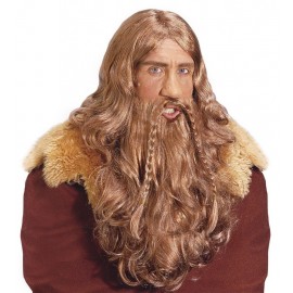 Peruca viking com barba e bigode