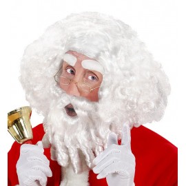 Papá Noel Wig com Tyrabons, barba, bigode e sobrancelhas