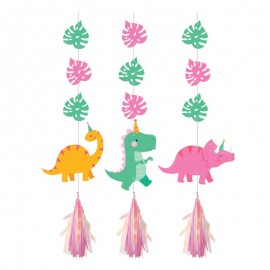3 Decorações Para Suspender Dino Party