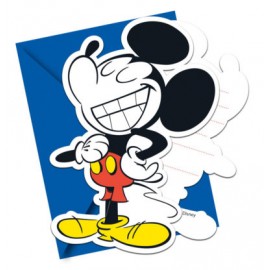 6 Invitaciones Mickey Super Cool
