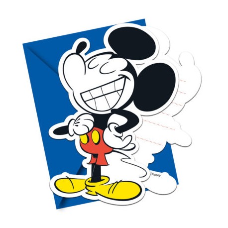 6 Invitaciones Mickey Super Cool