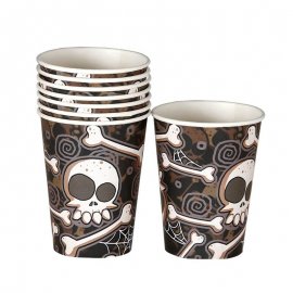 8 Copos Caveira Halloween