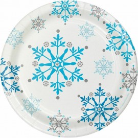 8 pratos de floco de neve de 18 cm