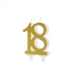 Velas 18 anos Golden Glitter