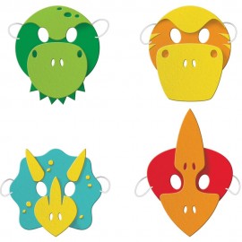 4 máscaras de dinossauros de espuma
