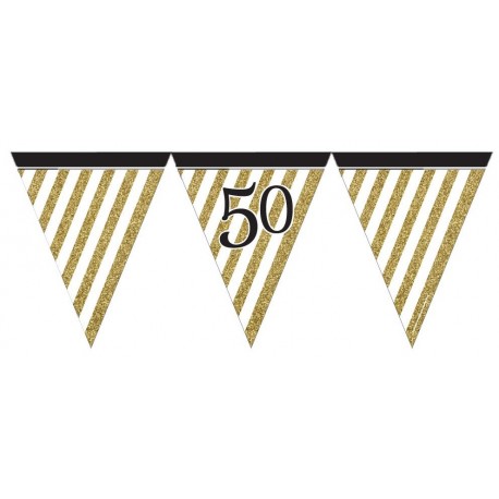 Banderin 50 años Black and Gold