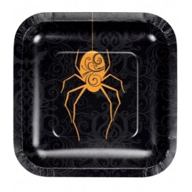 8 pratos metálicos de aranha 18 cm
