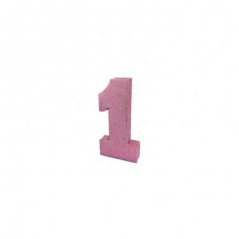 Número 1 roxo rosa de 20 cm