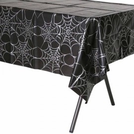 Toalha de mesa de telaraña preta 137 x 274 cm