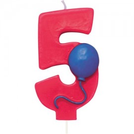 Vela número 5 com balão