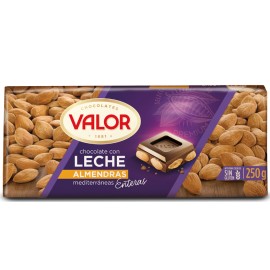 5 Tabletas Chocolate Valor Choco Leche Almendras