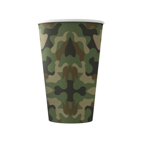 8 Vasos Camuflaje 266 ml