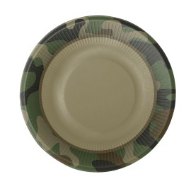 8 Platos Camuflaje 18 cm