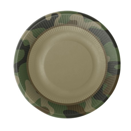 8 Platos Camuflaje 18 cm