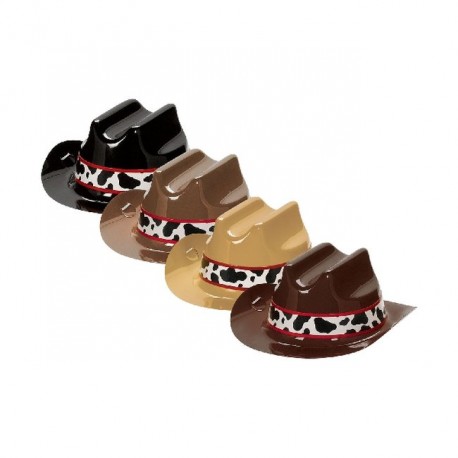 8 Mini Gorros de Cowboy 12 cm x 5,5 cm