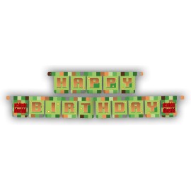 Grinalda Minecraft Happy Birthday 1,6 m x 13 cm