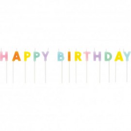 13 Velas Happy Birthday Cores Pastel