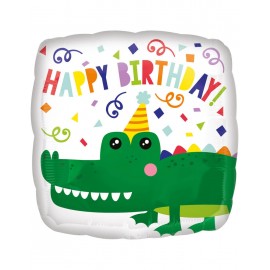 Balão de crocodilo feliz aniversário 45 cm