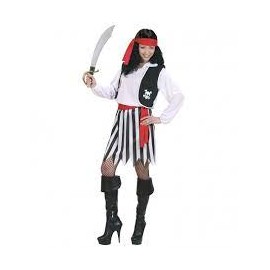 Disfraz de Pirata Rayas para Mujer