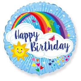 Balão de feliz aniversário Iris 45 cm