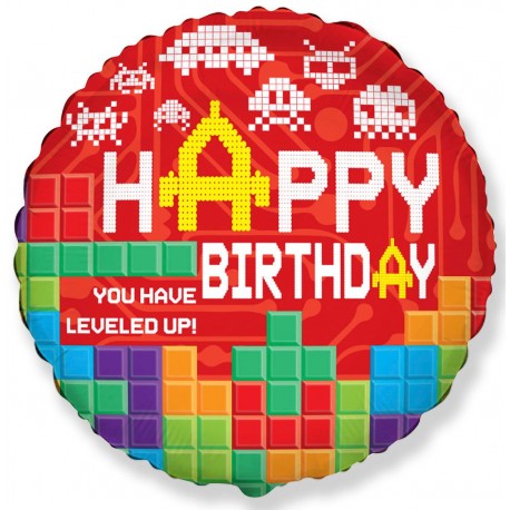 Globo Happy Birthday Videojuegos 45 cm