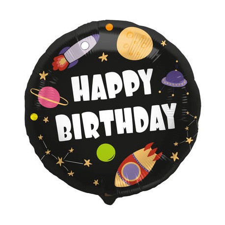 Globo Espacio Happy Birthday Foil 45 cm