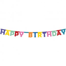 Grinalda Happy Birthday coloridas 1,6 m
