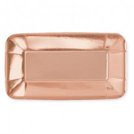 8 Bandejas Rosa Gold 23 cm