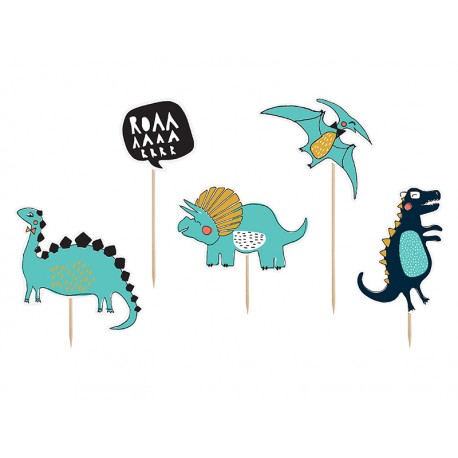 5 Toppers Dinosaurios 20 cm