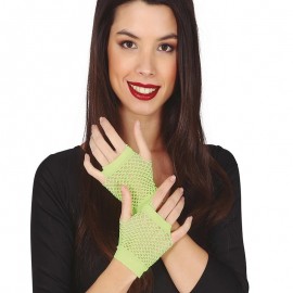 Guantes Malla Verde Neón 11 cm