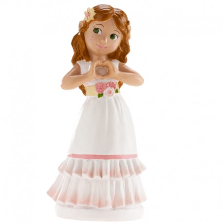 Figura Comunión Niña Corazón 16 cm