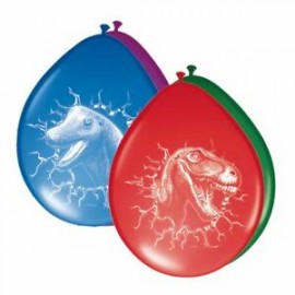 6 Globos Dinosaurios de Látex 30 cm