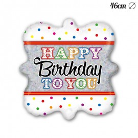 Balão Happy Birthday To You Foil Quadrado 46 cm