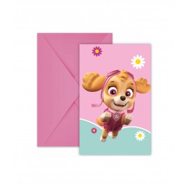 6 convites Skye com envelope